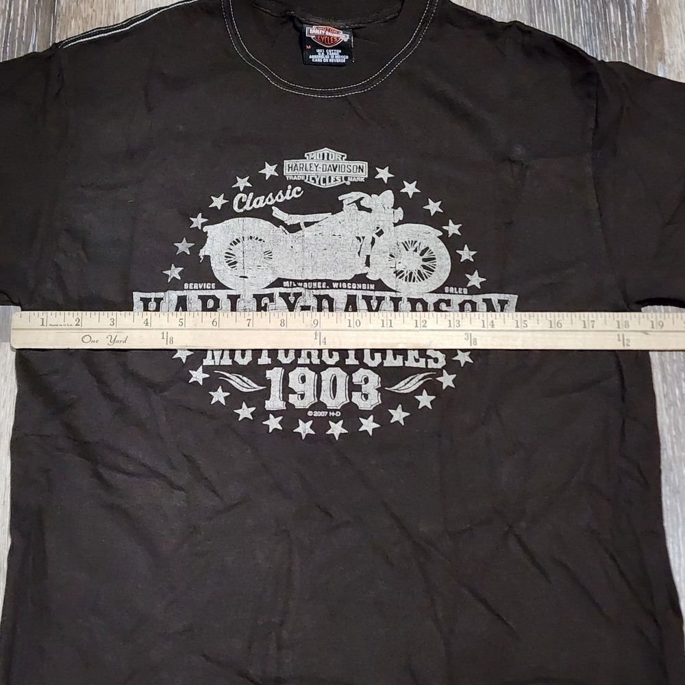 Harley Davidson Thunder Mountain Loveland Colorado Brown Shirt Men's M - Picture 7 of 8